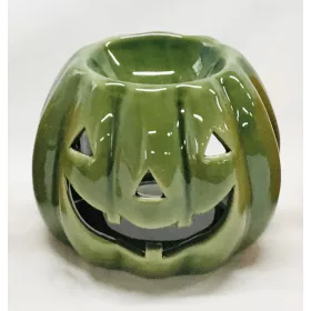   Kerámia halloween aromalámpa tök formában 10,6 × 10 cm – zöld