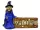 Boszorkány figura welcome felirattal, világítással és hanggal 37cm