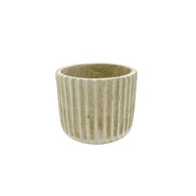 Beton kaspó  kör antik fehér 12x11cm