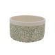 Beton kaspó tál zöld virágos  17x9cm