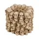 Halloween beton kaspó koponya mintával 9 × 9 × 7 cm – barna