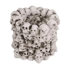   Halloween beton kaspó koponya mintával 9 × 9 × 7 cm – szürke