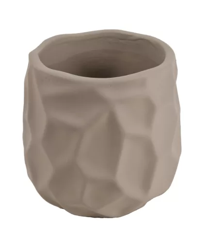 Beton kaspó modern horpadt mintával 13,5 cm – szürke