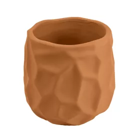 Beton kaspó modern horpadt mintával 13,5 cm – terrakotta