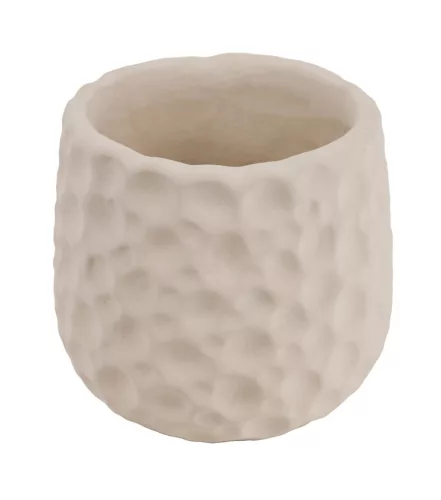Beton kaspó nyomott mintázattal 12 x 11 cm – Krém