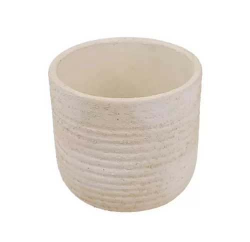 Bordázott beton kaspó fehér 14×12,5 cm