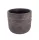 Kerek beton kaspó fekete 14×12,5 cm – 2 vonalas, rusztikus