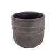 Kerek beton kaspó fekete 14×12,5 cm – 2 vonalas, rusztikus
