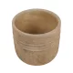 Kerek beton kaspó bézs 10×9,5 cm – 2 vonalas, rusztikus