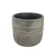 Kerek beton kaspó fekete 10×9,5 cm – 2 vonalas, rusztikus