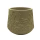 Beton kaspó réti virág mintával 15 x 13 cm – Zöld
