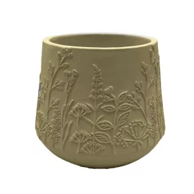 Beton kaspó réti virág mintával 13 x 11 cm – Zöld