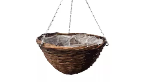 Függő kaspó vessző barna 30x15 cm