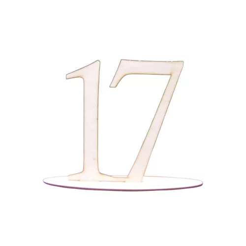 Natúr fa asztalszám 17-es 15cm