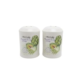 Kerámia só/bors tartó articsóka mintás