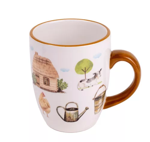 Kerámia bögre Happy farm mintás 330 ml 