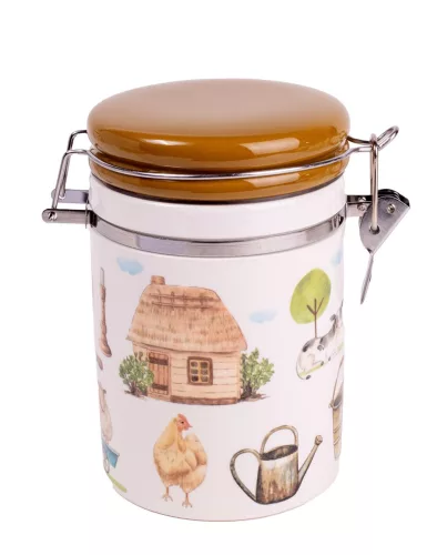 Kerámia csatosüveg Happy Farm mintás 9,5x15 cm 