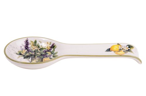 Kerámia fakanáltartó virág és citrom mintás 9x24 cm