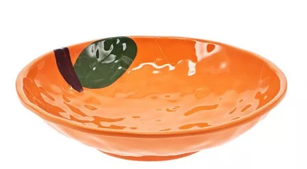 Gyümölcsös műanyag tányér 200x120mm - narancs