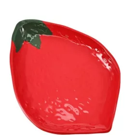 Gyümölcsös kerámia tányér lapos 23mm -eper