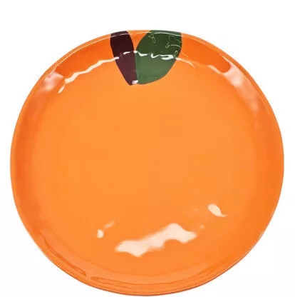 Gyümölcsös műanyag tányér lapos 23mm -narancs