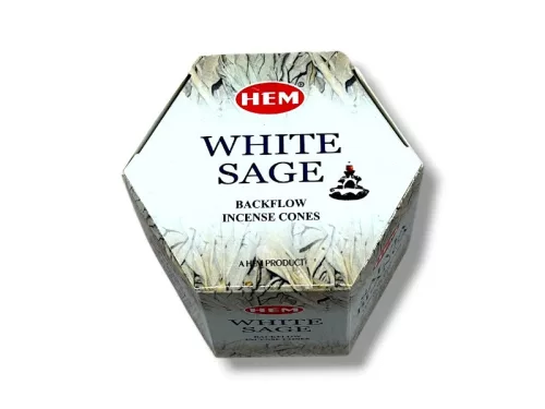 Backflow-lefelé áramló füstölő kúp White Sage 40db Hem