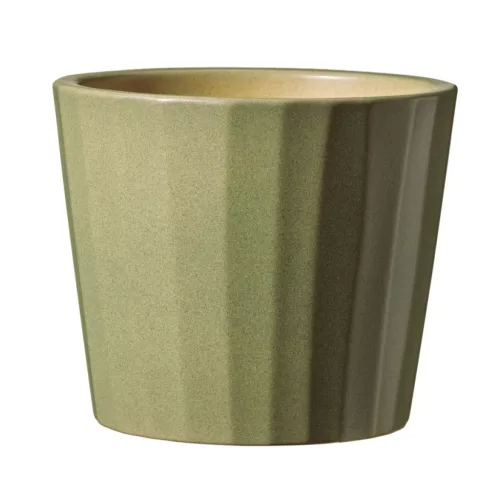 Kerámia kaspó Umea barista pisztacia  színű  9x7cm magában bordás