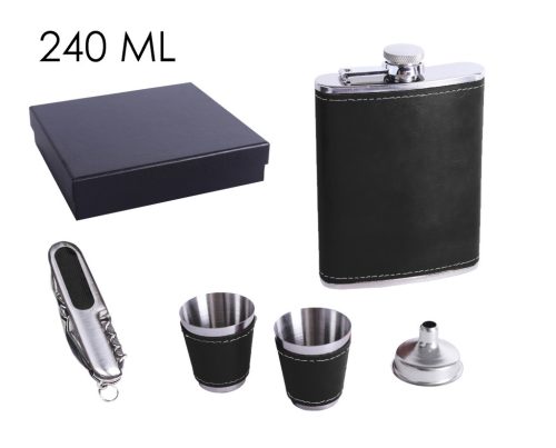 Laposüveg+ 2 pohár+ bicska fekete 