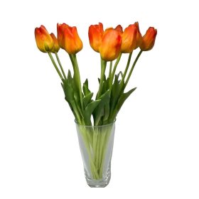 Élethű szálas zárt fejű gumi tulipán - Narancs