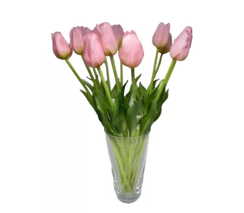 Élethű szálas zárt fejű gumi tulipán - Rózsaszín