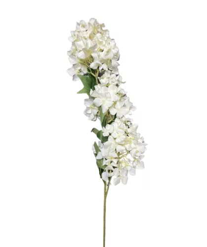 Élethű selyem bugás hortenzia ág fehér 90cm