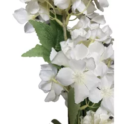 Élethű selyem bugás hortenzia ág fehér 90cm