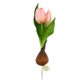 Élethű hagymás gumi tulipán rózsaszín 18cm