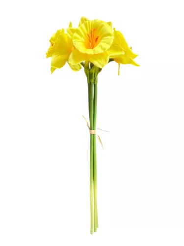 Élethű selyemvirág 3 szálas nárcisz 39cm