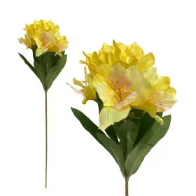 Élethű selyem szálas asztromélia ág sárga 61cm
