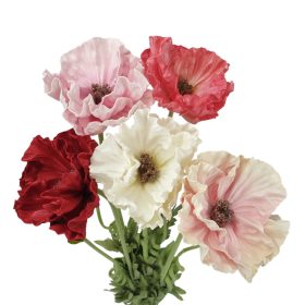   Élethű szálas gumi pipacs több színben választható 71 cm fej 15cm