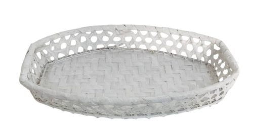 Bambusz kosár fehér 25x35cm