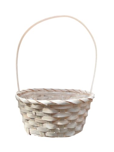 Bambusz csemegekosár fehér 22,5x32x18,5cm