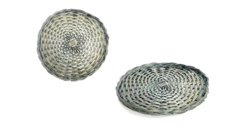 Bambusz kosár lapos zöld  25 x 2cm