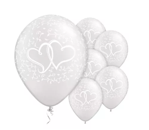 Lufi latex szívmintás krém 5 db 30 cm