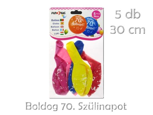 Lufi latex  BSZ 70 éves  vegyes színű 5db 30cm