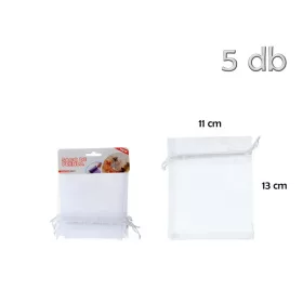 Organza tasak pici 11x13cm fehér 5db