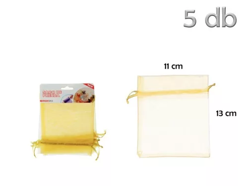 Organza tasak 11x13cm arany 5db