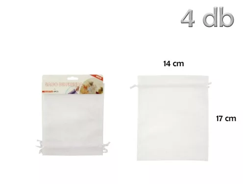 Organza tasak fehér 4db 14x17cm