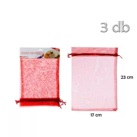Organza tasak piros 17x23cm 3 db/cs