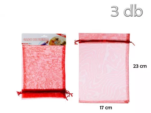 Organza tasak piros 17x23cm 3 db/cs
