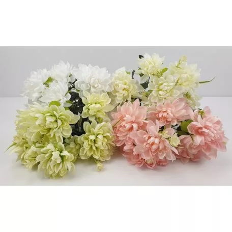 Selyem 7 ágú dália csokor több színből választható/db 37cm