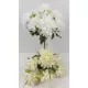 Selyem 7 ágú dália csokor fehér/krém  37cm