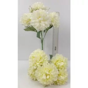 Selyem 5 ágú dália csokor krém  30cm