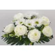 Élethű  selyem 18 ágú gerbera és rózsa csokor krém 44cm
